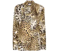 Seidenhemd mit Leoparden-Print