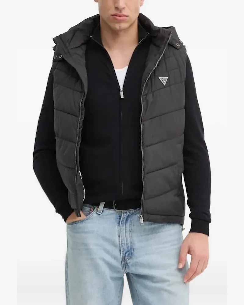 Guess Gesteppte Kapuzenweste - Schwarz Schwarz