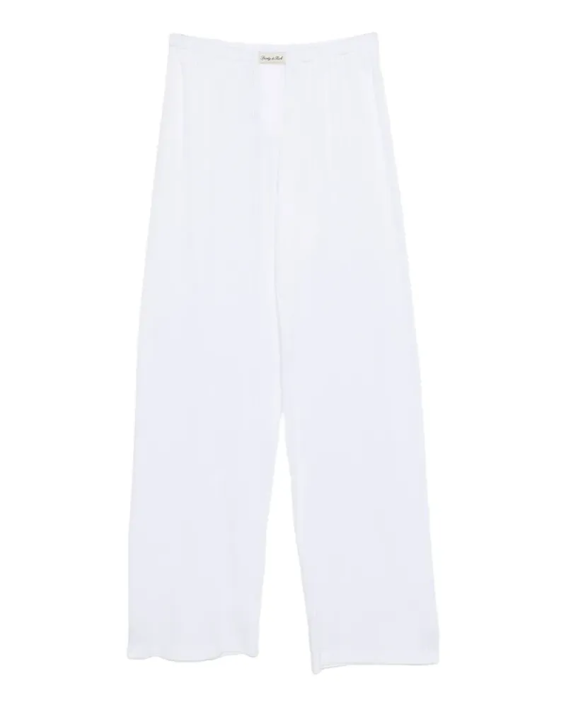 SPORTY & RICH Hose aus Pointelle-Strick mit Stretchbund - Weiß Weiß