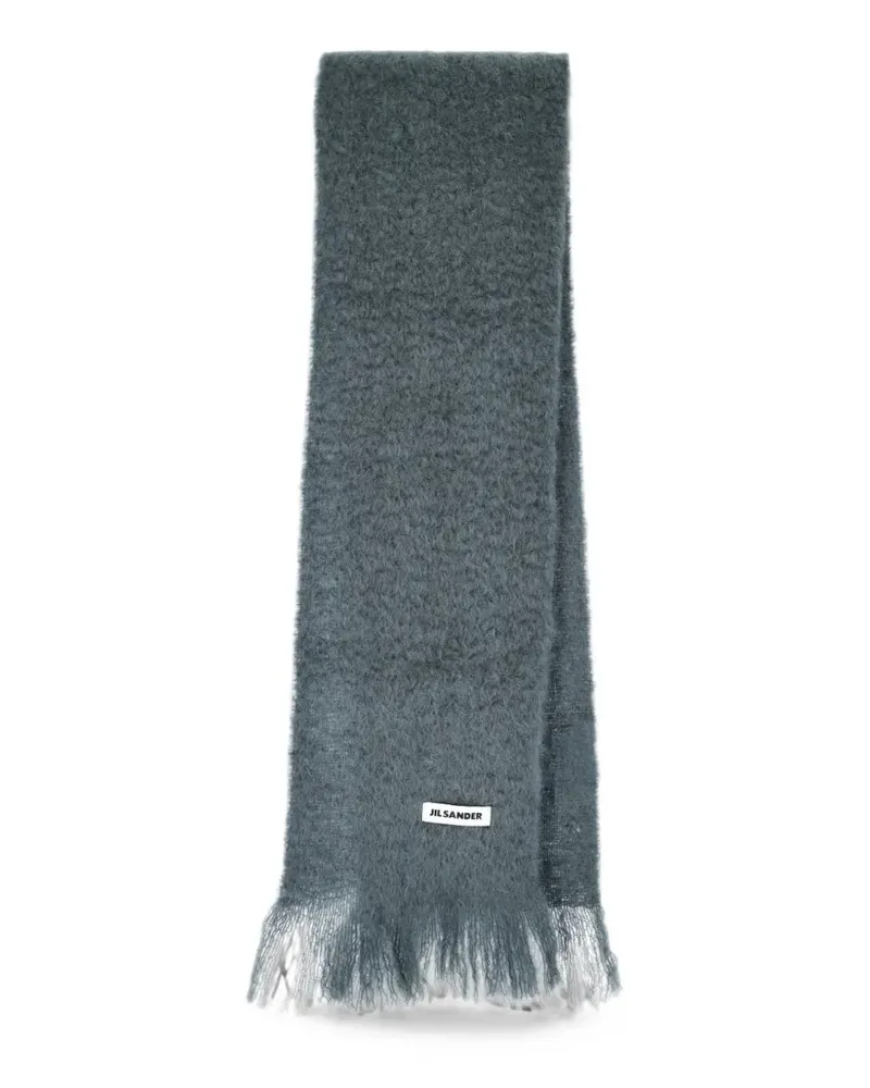 Jil Sander fringed brushed-finish scarf - Grau Grau