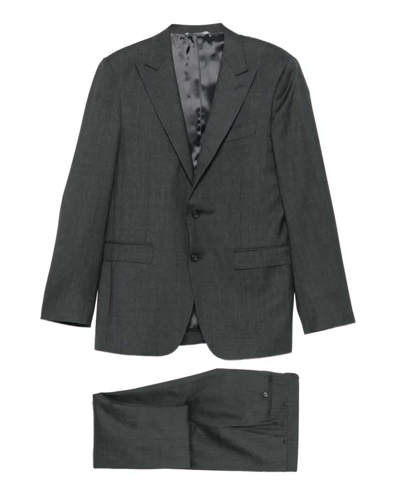 Canali Wollanzug mit Prince-of-Wales-Karo - Grau Grau