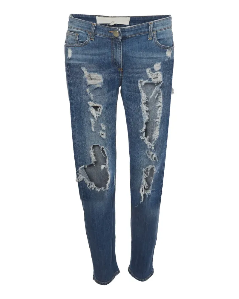 Elisabetta Franchi Gerade Jeans im Distressed-Look - Blau Blau