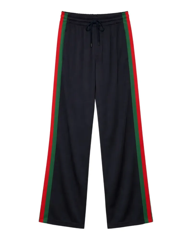 Gucci Sporthose aus Seide und Baumwolle mit Web - Blau Blau