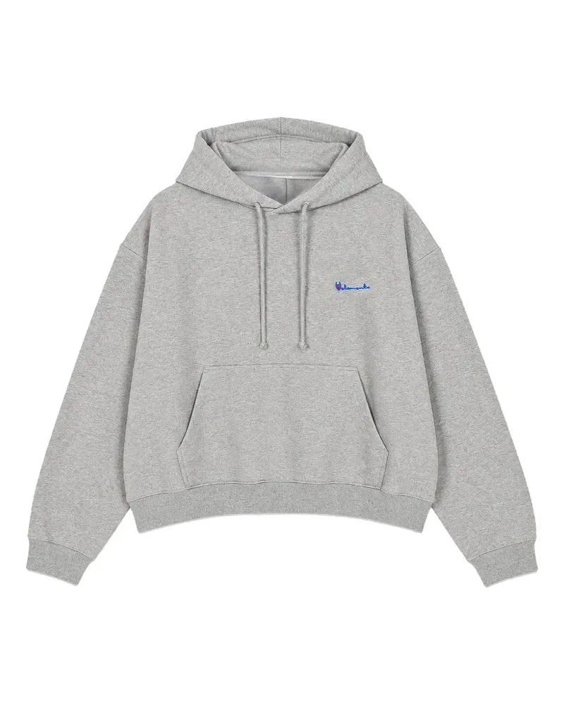 VETEMENTS Athletic logo-embroidered drawstring hoodie - Grau Grau