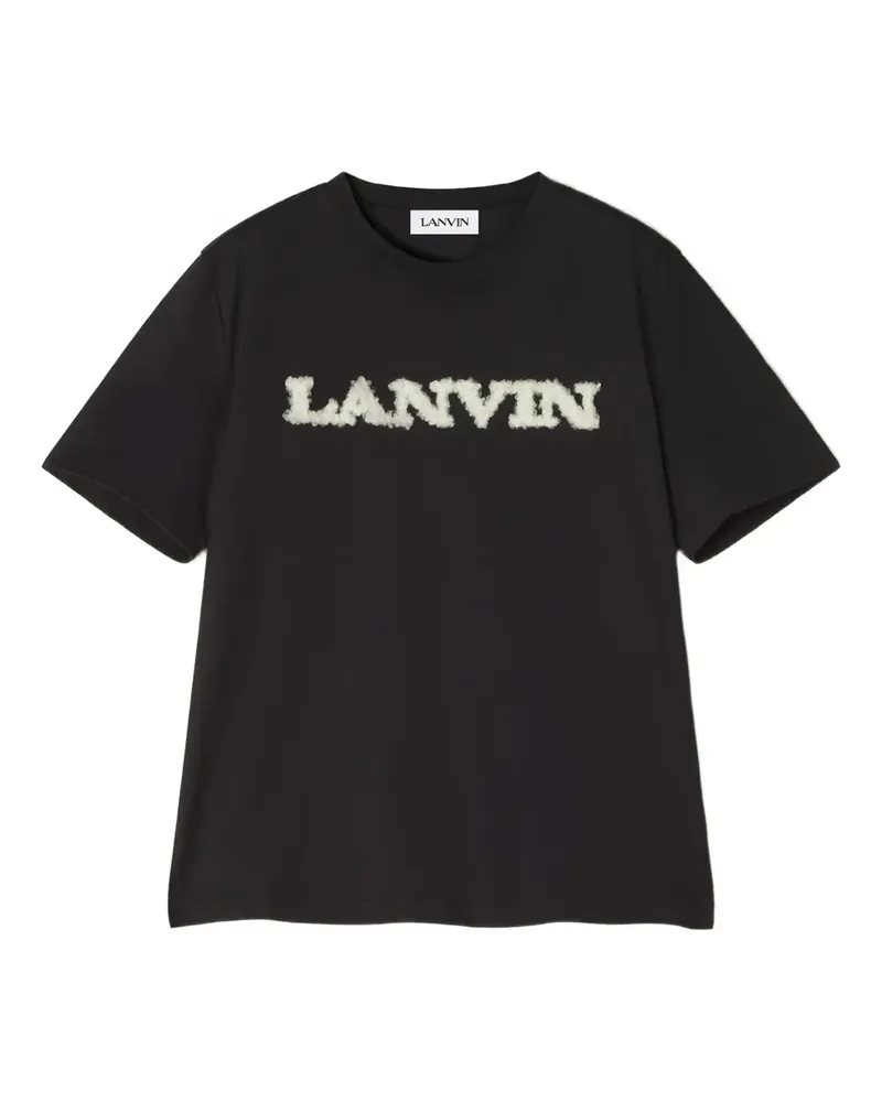 Lanvin T-Shirt mit Logo-Verzierung - Schwarz Schwarz