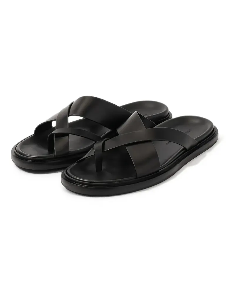 James Perse cross-strap leather sandals - Schwarz Schwarz