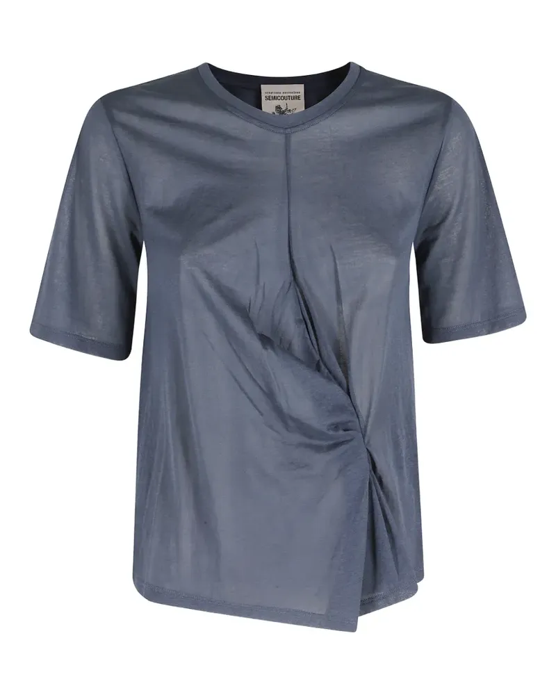 Semicouture twist-detail T-shirt - Blau Blau