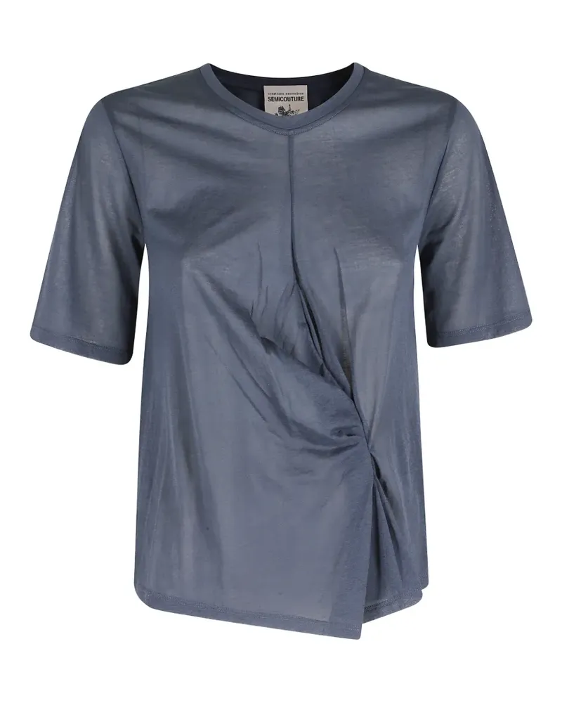 Semicouture twist-detail T-shirt - Blau Blau
