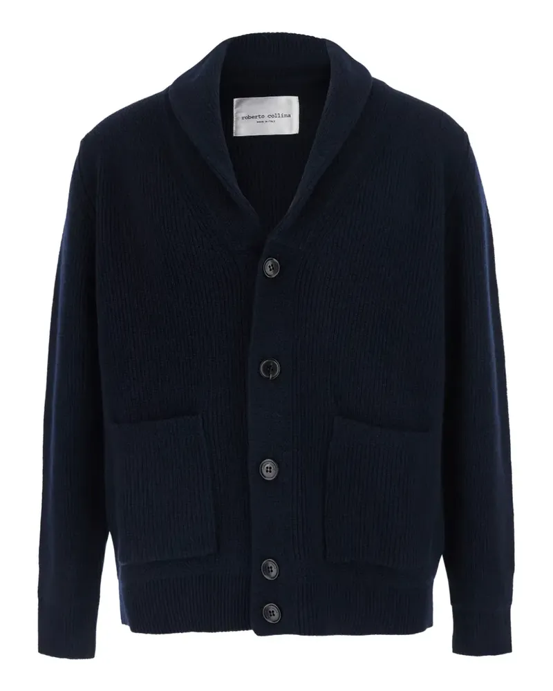 Roberto Collina shawl-collar ribbed-knit cardigan - Blau Blau