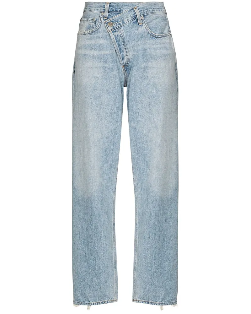 AGOLDE Criss Cross Straight-Leg-Jeans Blau