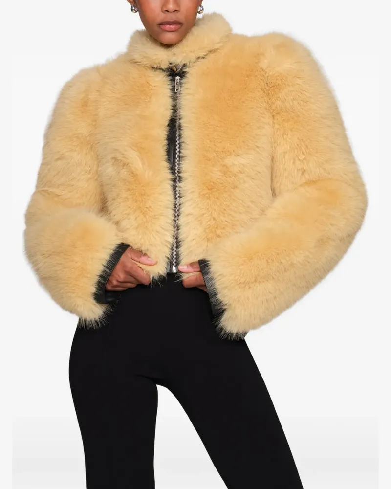 ET OCHS Cropped-Jacke aus Faux Fur - Gelb Gelb