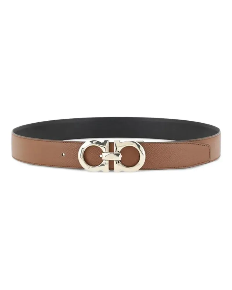 Ferragamo Gancini reversible leather belt - Braun Braun