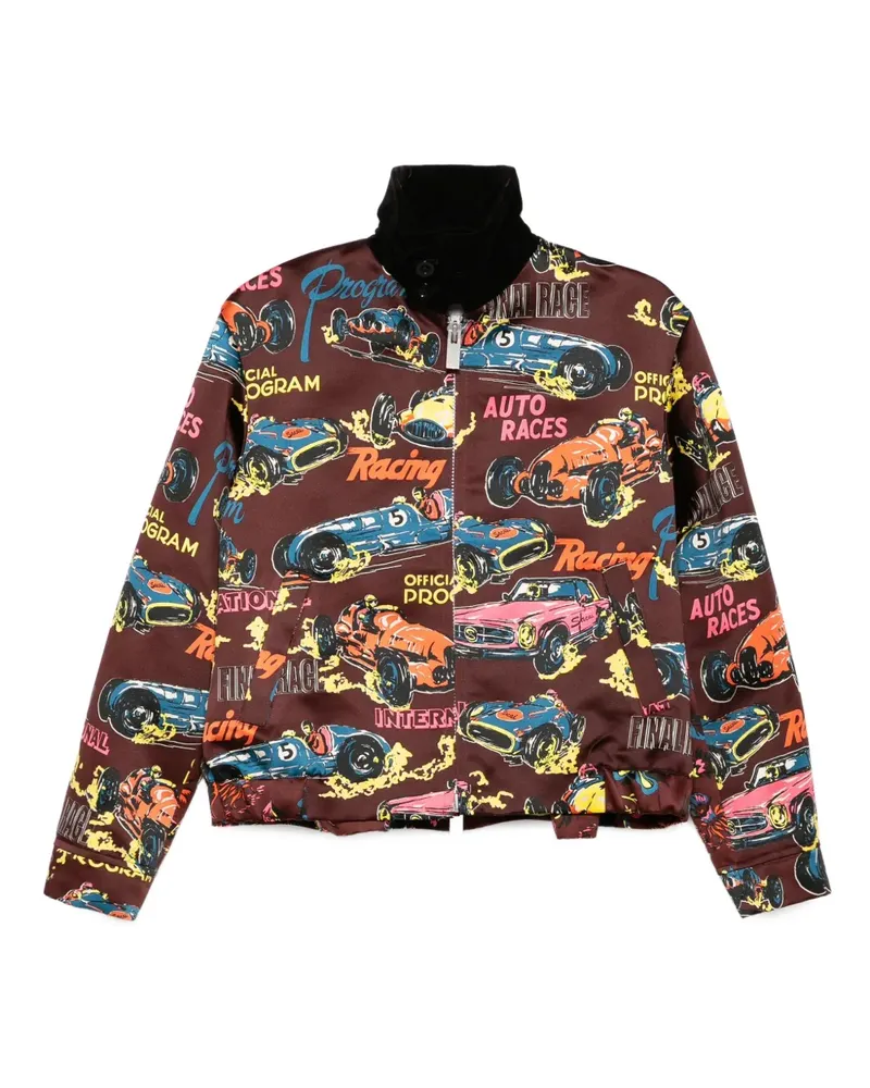 Sacai Jacke mit tropischem Print - Rot Rot