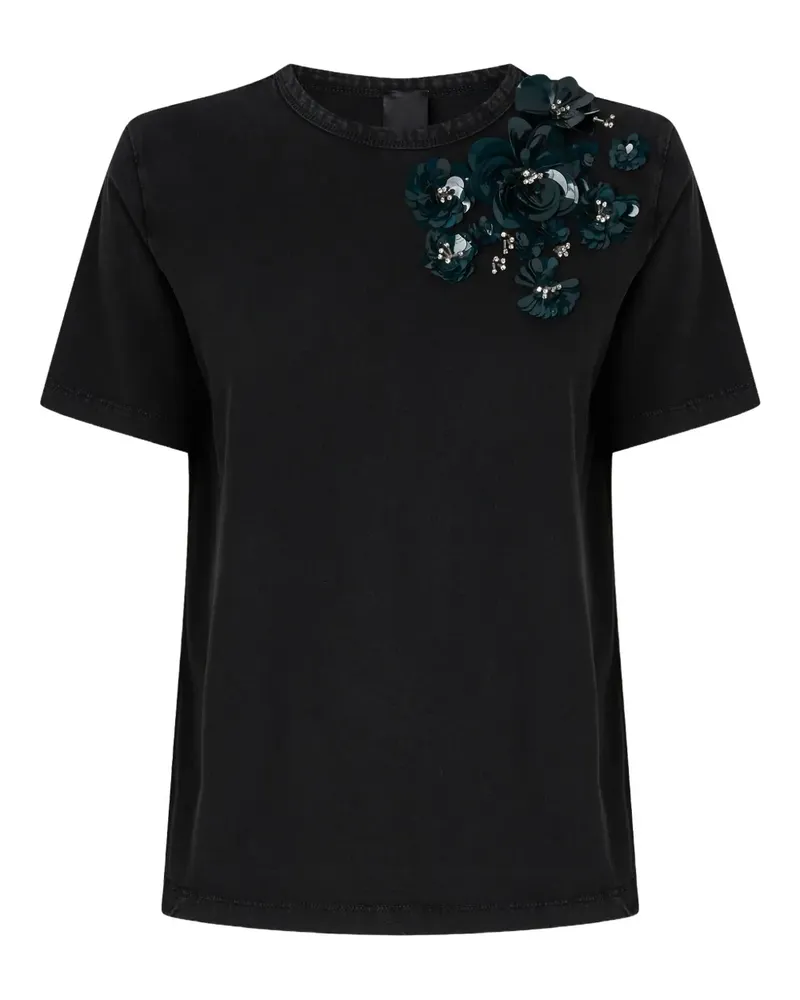 Pinko Klassisches T-Shirt - Schwarz Schwarz
