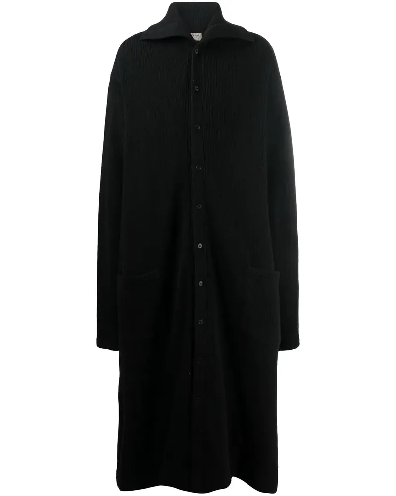 Yohji Yamamoto Fein gestrickter Mantel - Schwarz Schwarz