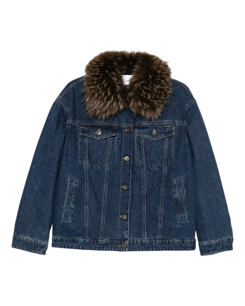 MC2 Saint Barth Dailys faux-fur collar denim jacket - Blau Blau