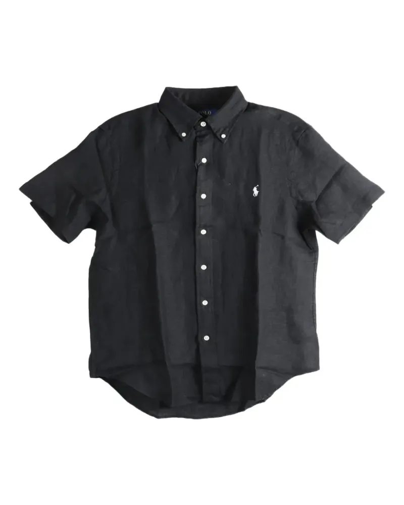 Ralph Lauren logo-embroidered button-down shirt - Schwarz Schwarz