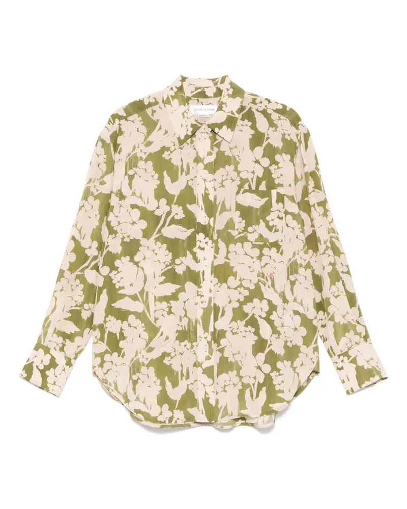 Victoria Beckham Hemd mit Blumen-Print - Grün Grün