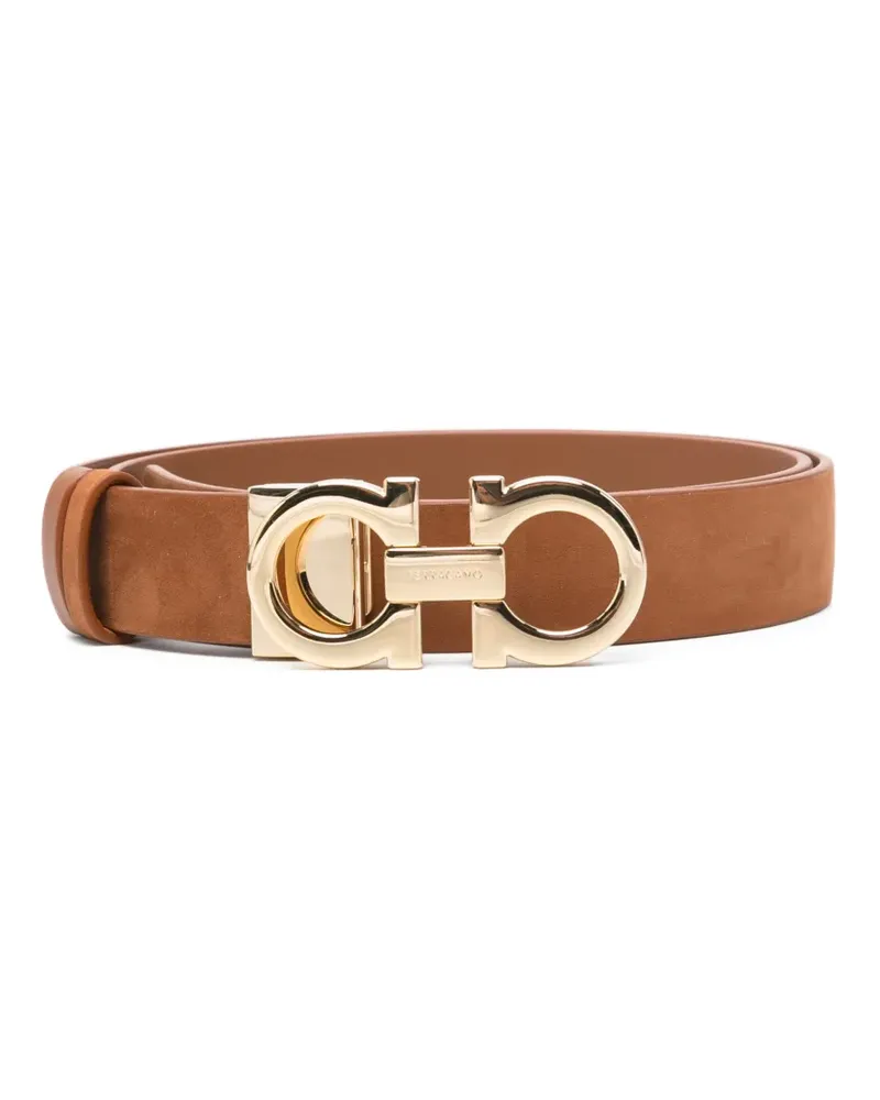 Ferragamo gancini suede belt - Braun Braun