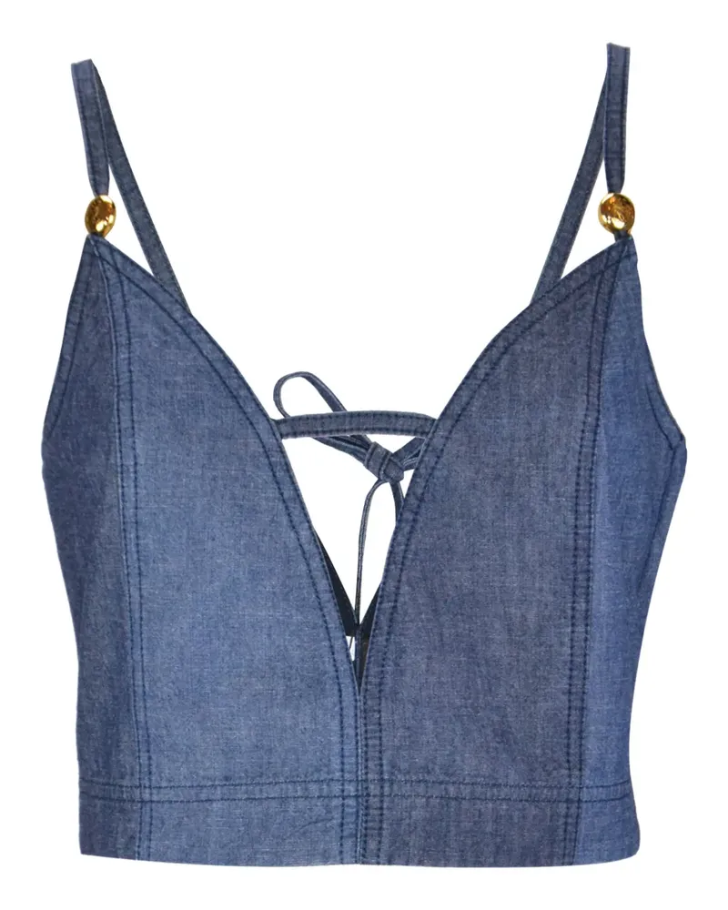 Loewe x Paula's Ibiza tie-fastening top - Blau Blau