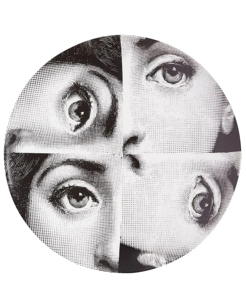 Fornasetti Tema e Variazioni n.244 Wandteller - Schwarz Schwarz