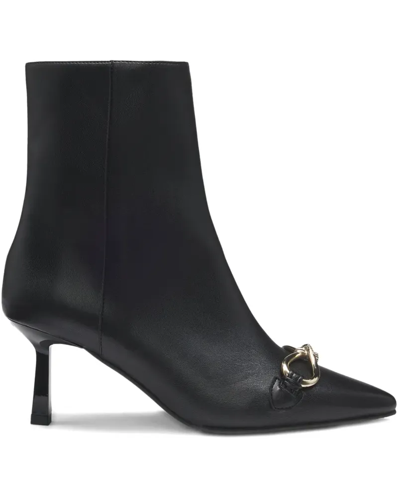HUGO BOSS Spitze Stiefeletten mit Knotendetail - Schwarz Schwarz