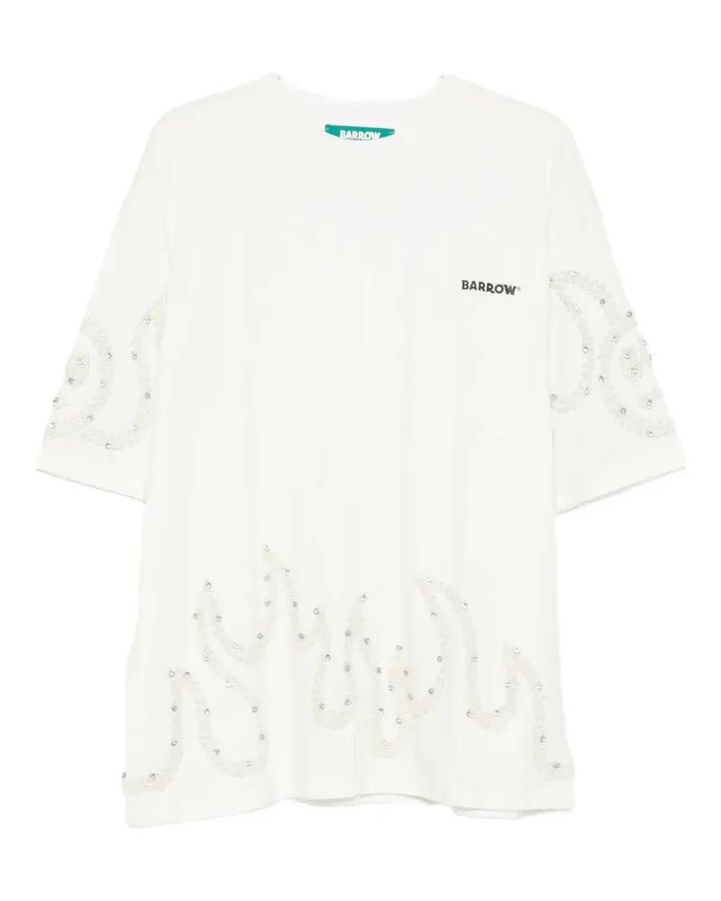 BARROW T-Shirt mit Kristallen - Weiß Weiß