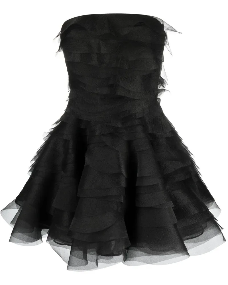 Ana Radu Gerüschtes Minikleid aus Organza - Schwarz Schwarz
