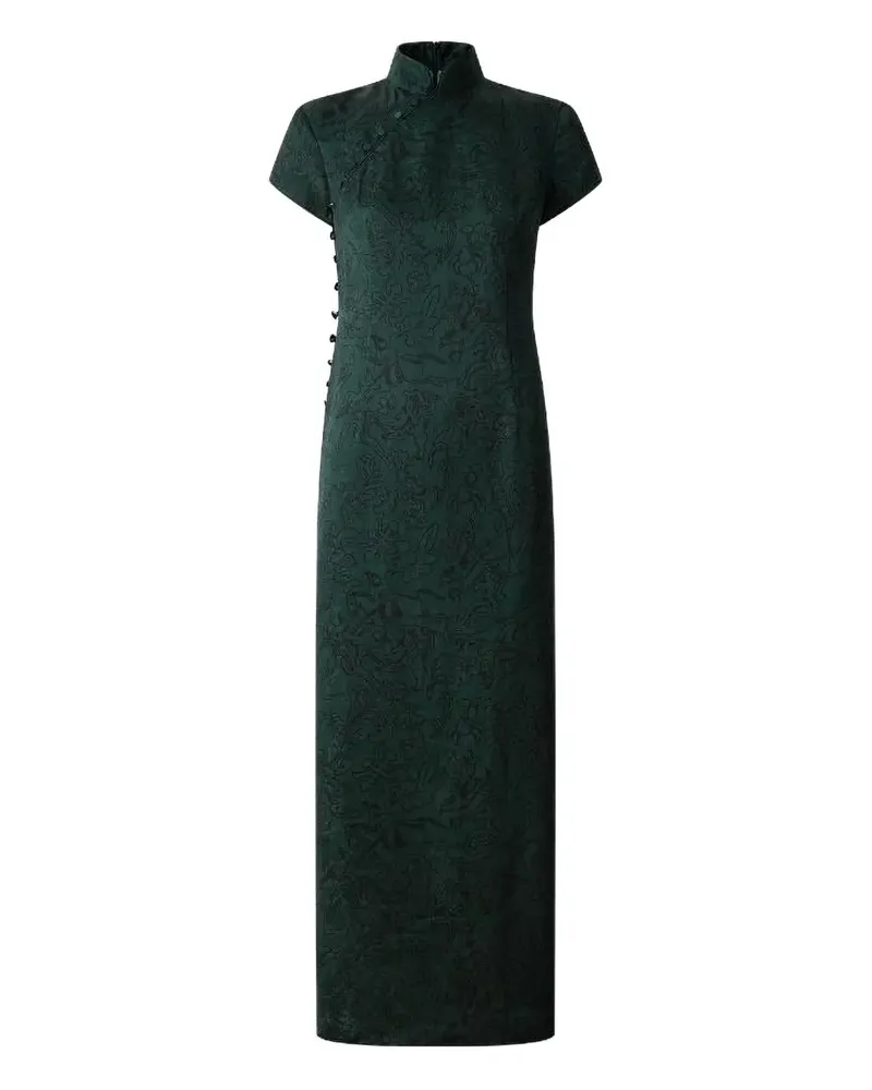 Shanghai Tang Maxikleid mit Jacquardmuster - Grün Grün