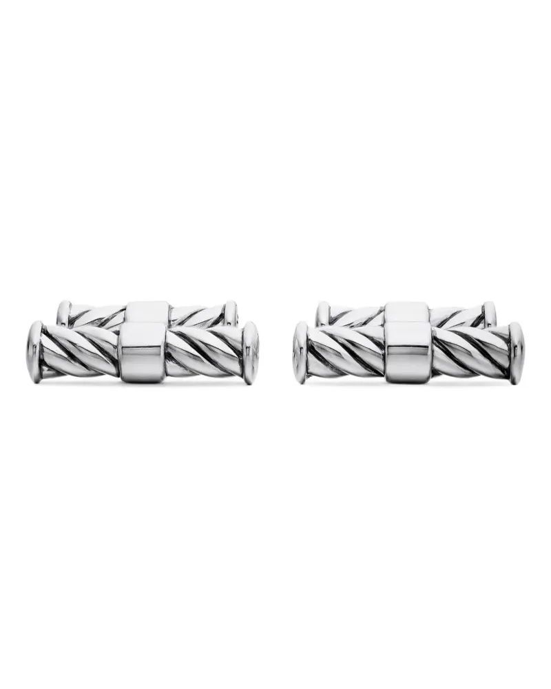 David Yurman Cable Elongated Manschettenknöpfe aus Sterlingsilber 22mm Silber