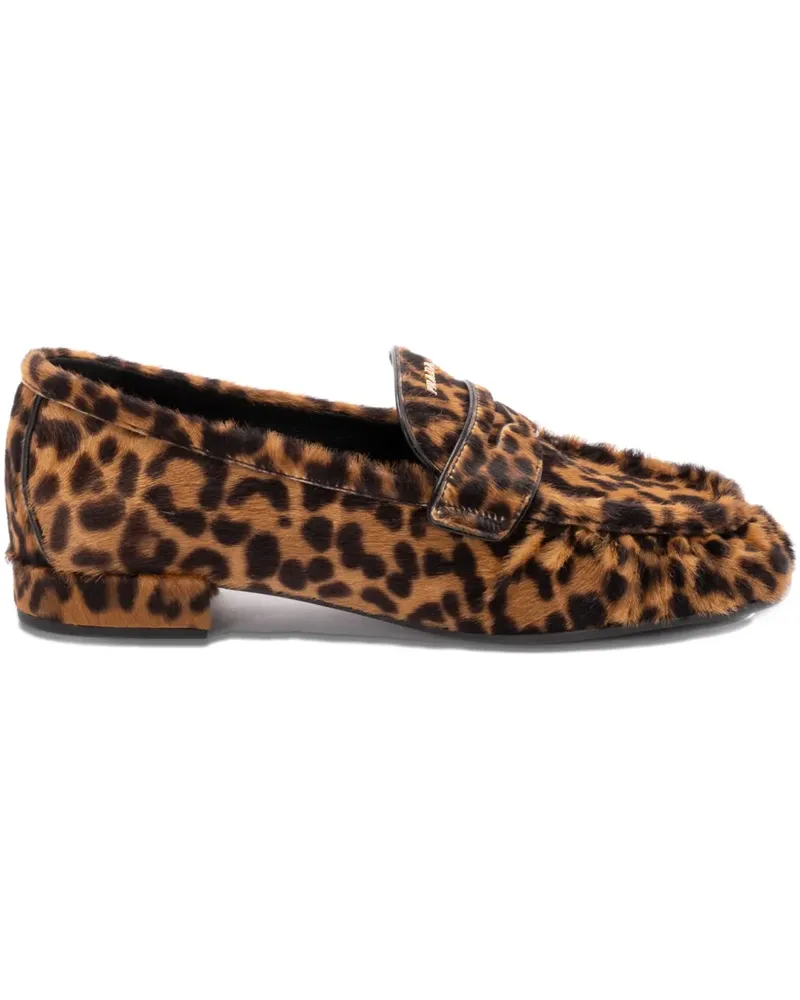 Prada leopard loafers - Braun Braun