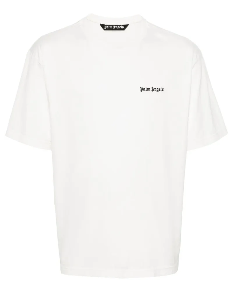 Palm Angels T-Shirt mit Logo-Stickerei - Weiß Weiß