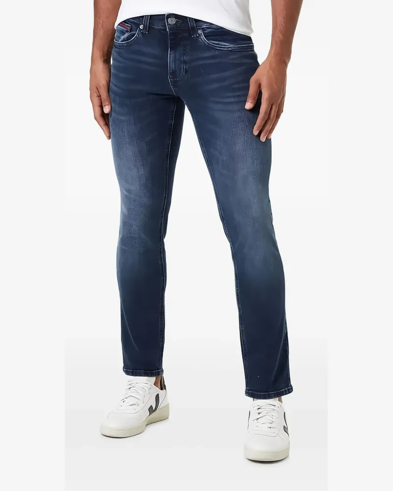 Tommy Hilfiger Skinny-Jeans mit Flaggen-Etikett - Schwarz Schwarz