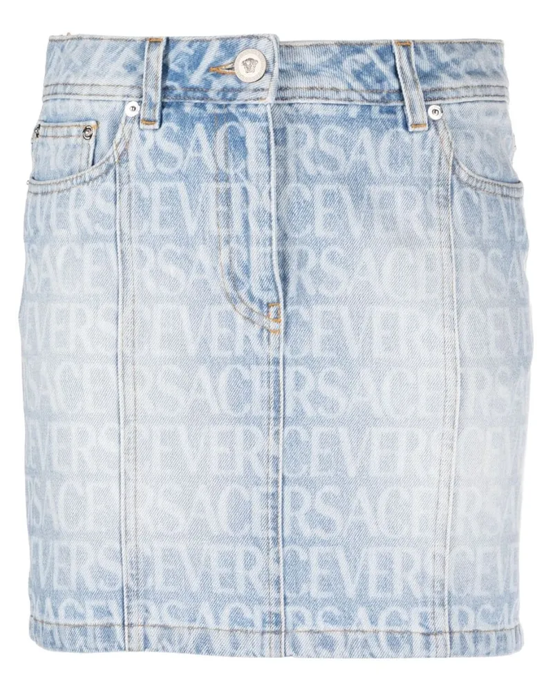 Versace Allover denim miniskirt - Blau Blau