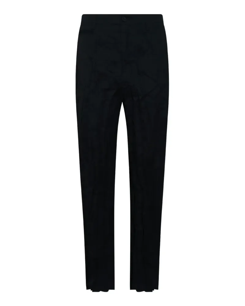 Comme des Garçons Hose mit Knitteroptik - Schwarz Schwarz