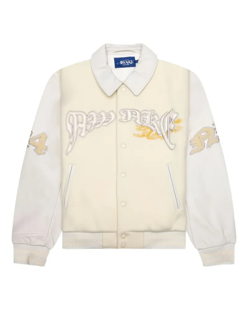 AWAKE NY Collegejacke mit Drachenstickerei - Nude Nude