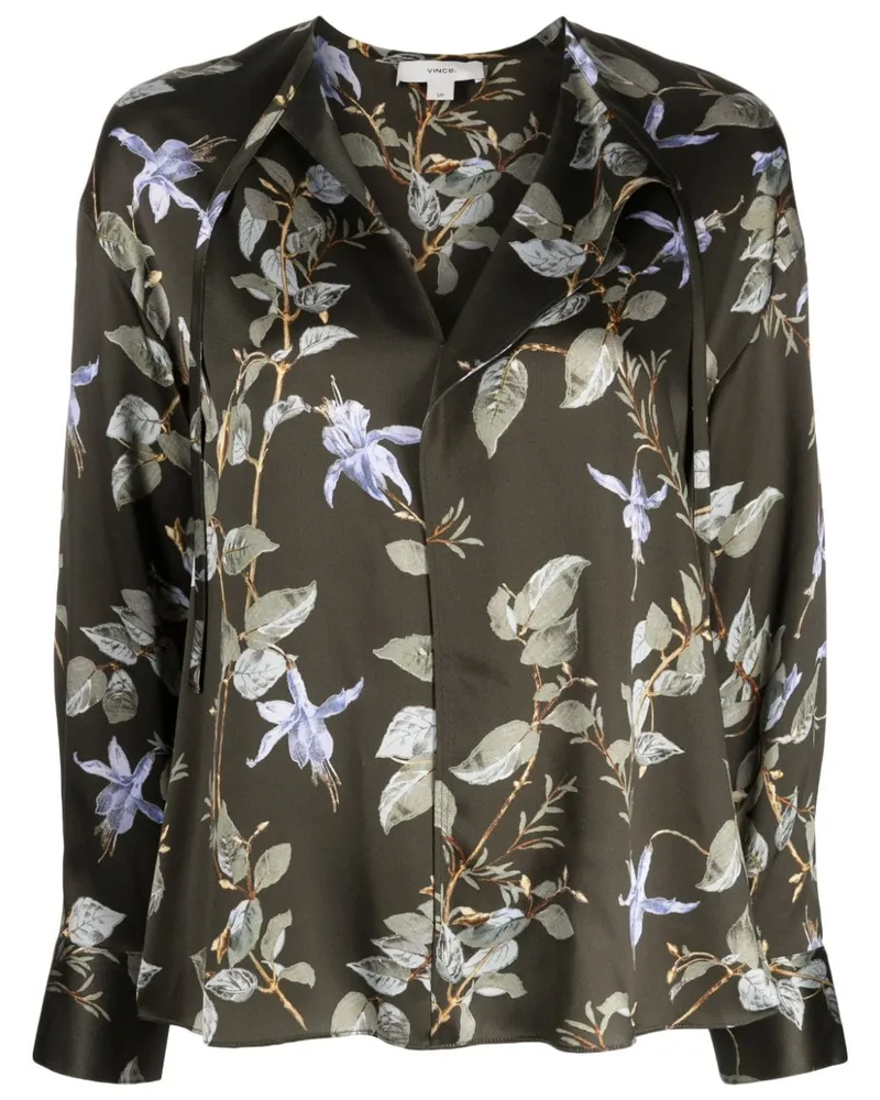 Vince Bellflower Seidenbluse - Grün Grün