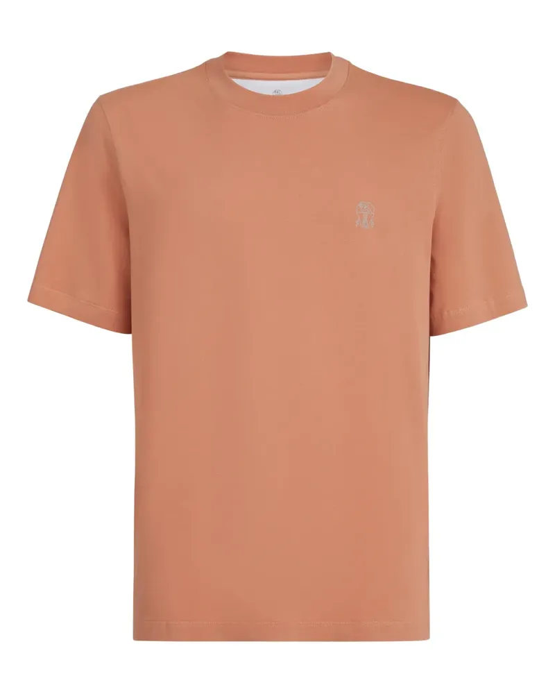 Brunello Cucinelli T-Shirt mit Logo-Detail - Orange Orange