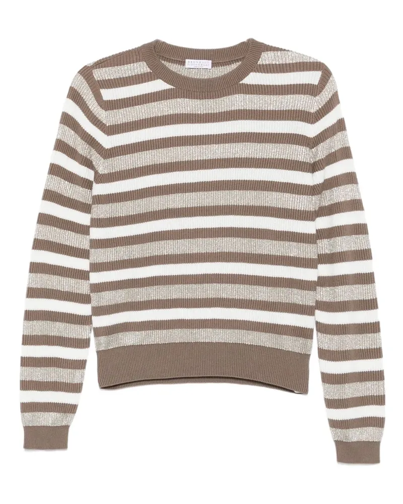 Brunello Cucinelli Gestreifter Pullover - Nude Nude