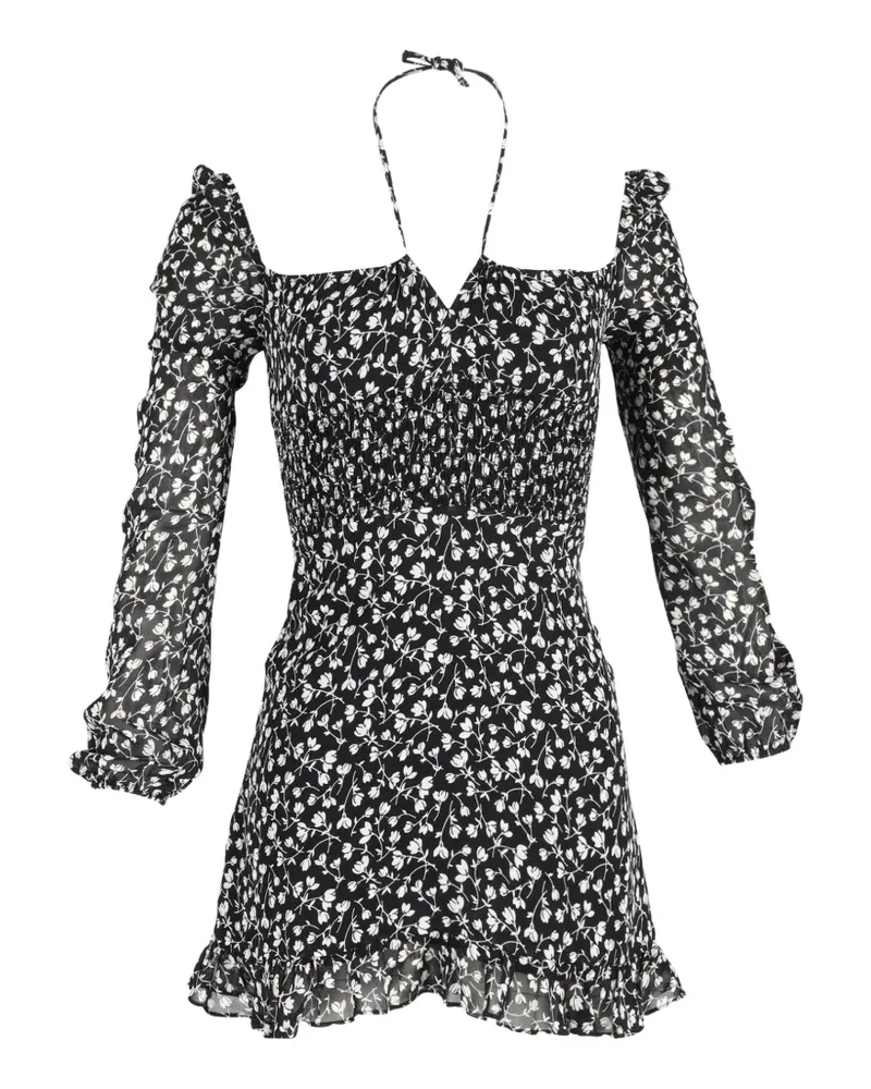 Reformation floral-print mini dress - Schwarz Schwarz