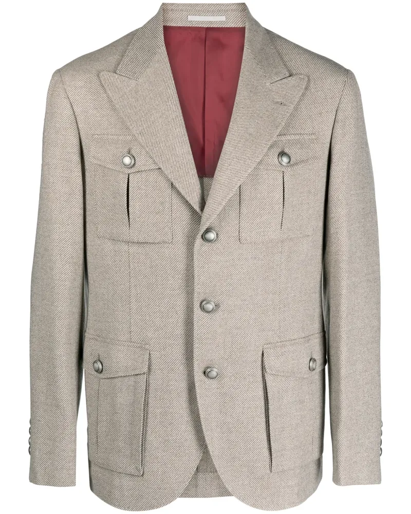 Brunello Cucinelli Sakko mit steigendem Revers - Nude Nude