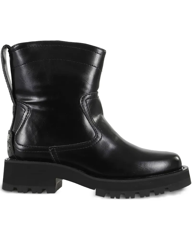 Ganni Stiefel mit Ziernähten - Schwarz Schwarz