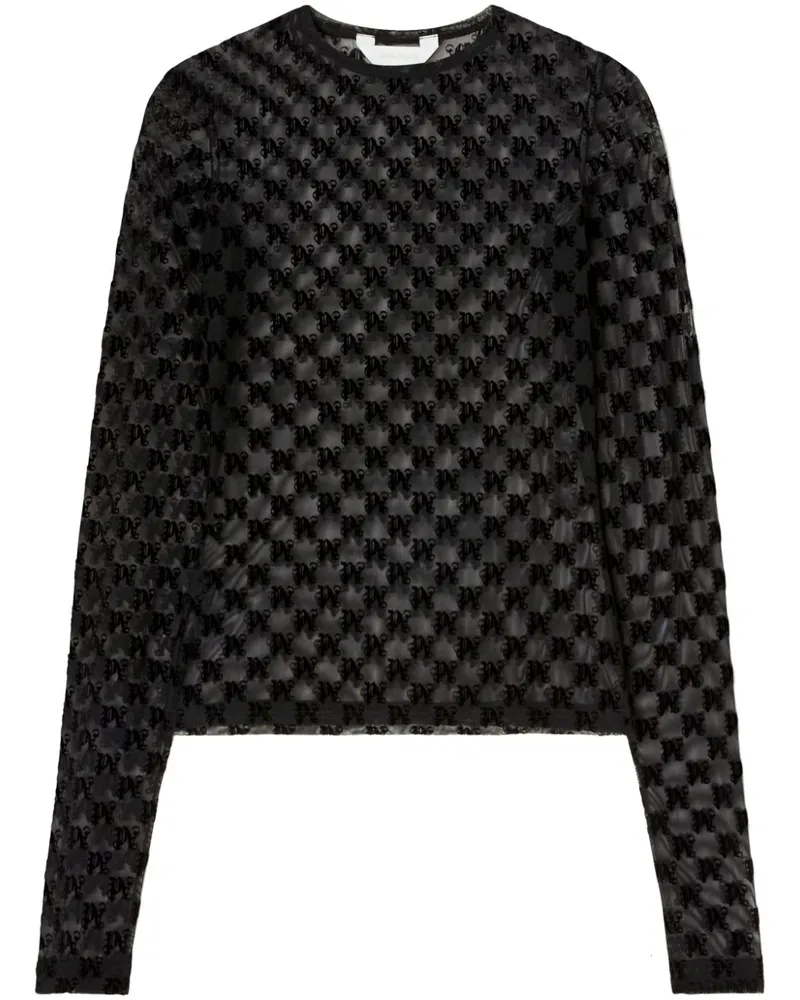 Palm Angels Top mit Monogrammmuster - Schwarz Schwarz