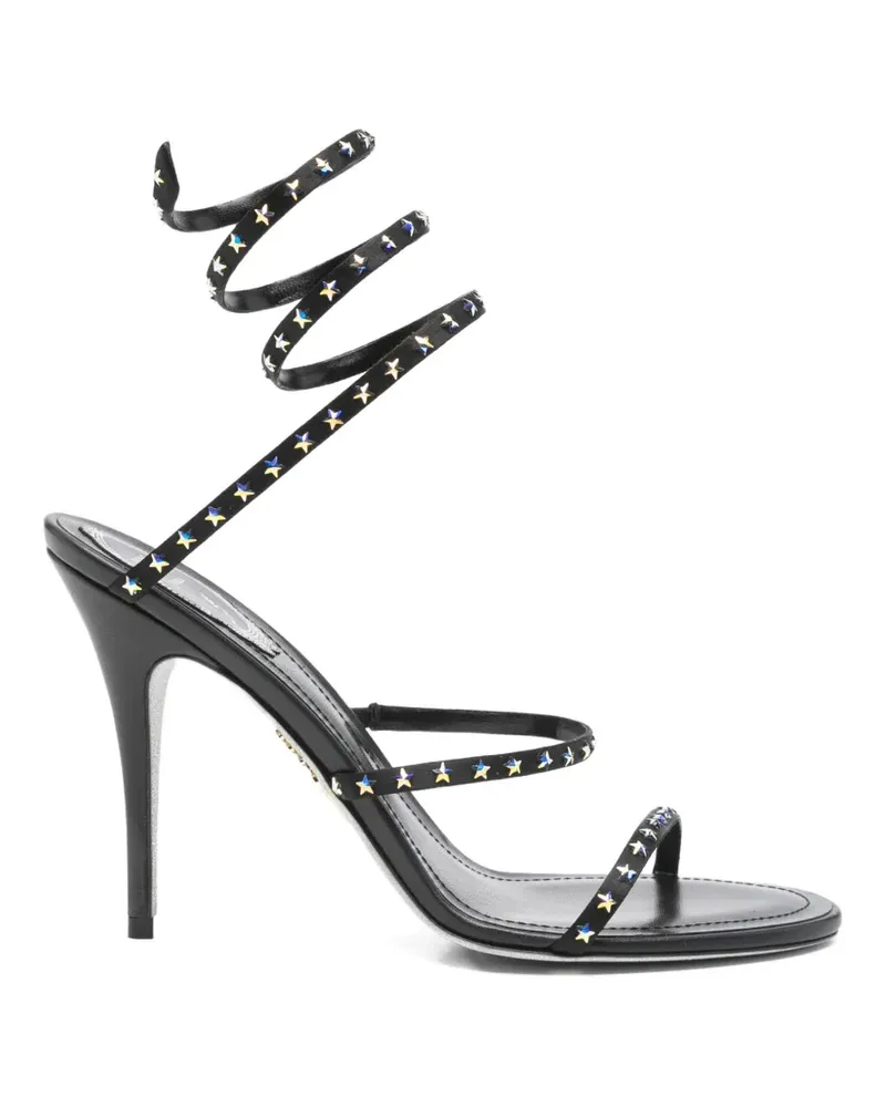 René Caovilla Cleo star-studded ankle-wrap sandals - Schwarz Schwarz
