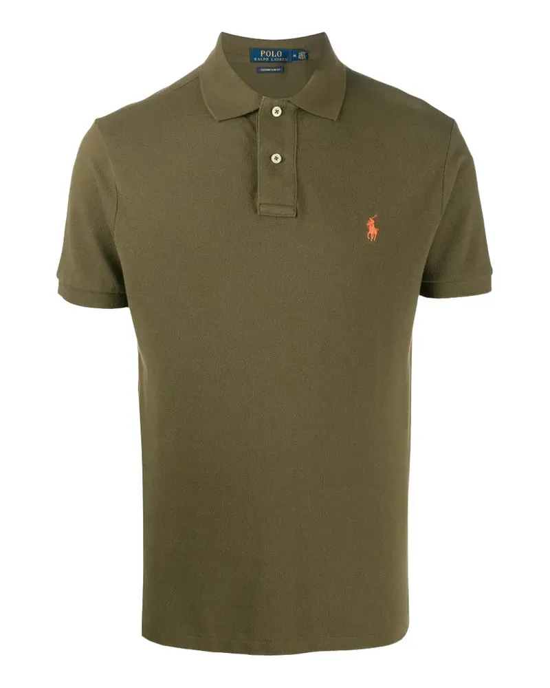 Ralph Lauren Poloshirt mit kurzer Knopfleiste und Logo-Detail - Grün Grün