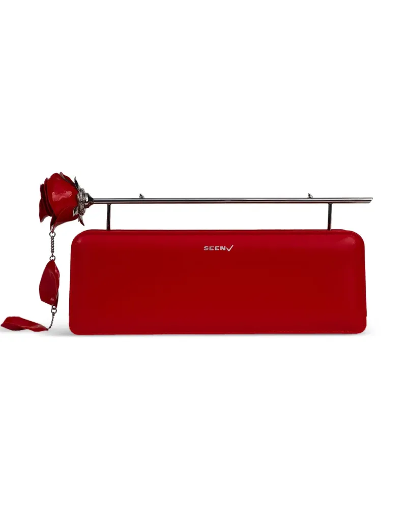 Seen Users Clutch mit Rosendetail - Rot Rot
