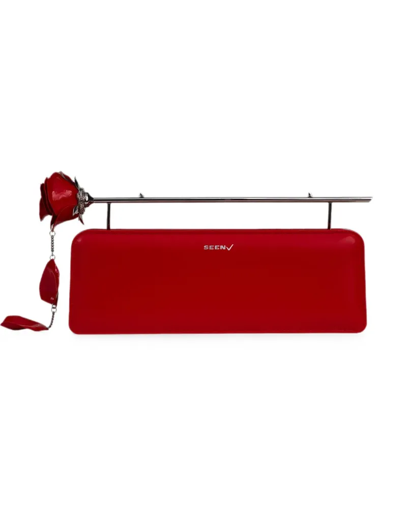 Seen Users Clutch mit Rosendetail - Rot Rot
