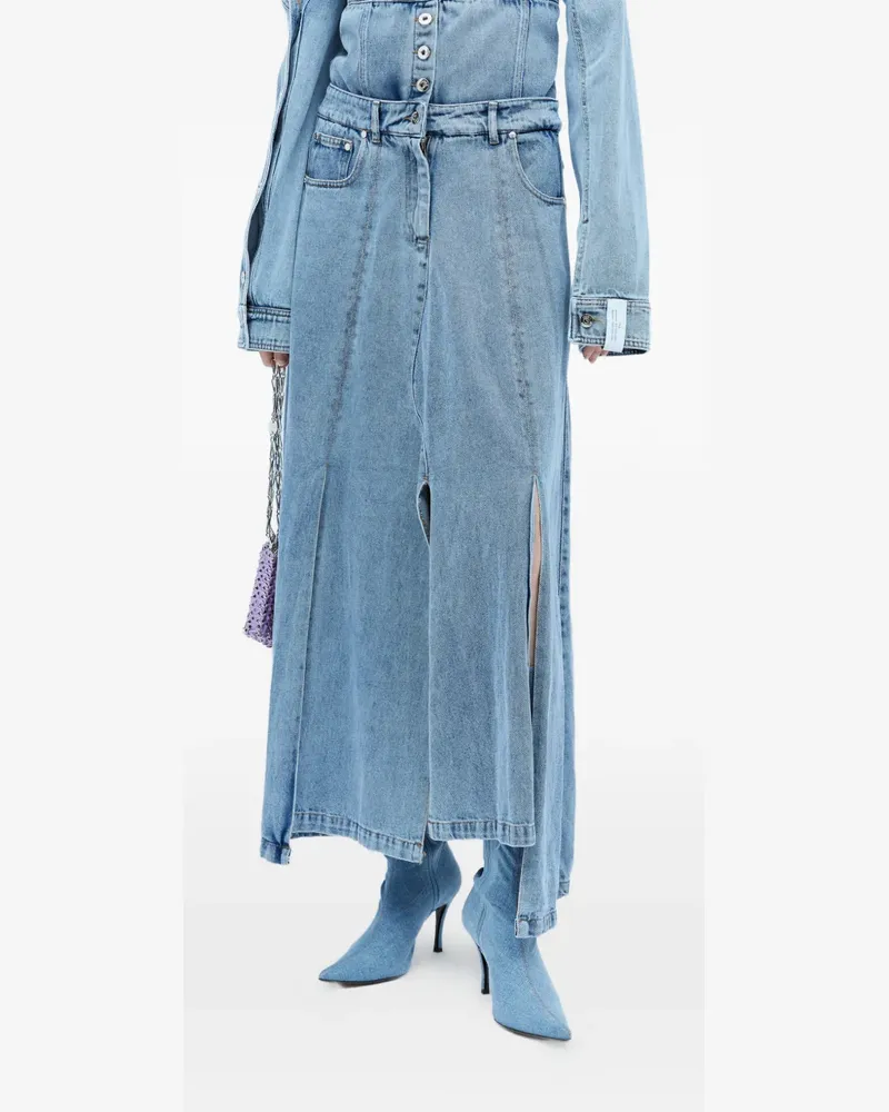 Rokh Jeans-Midirock mit Schlitzen - Blau Blau