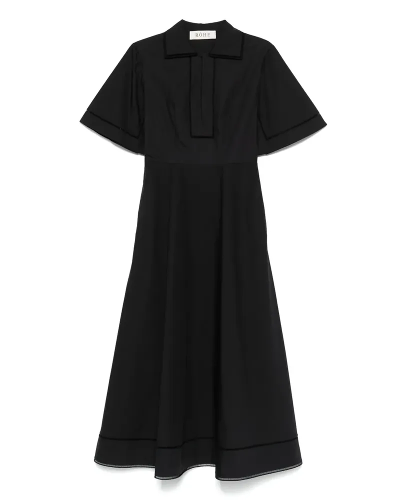 Róhe Besticktes Popeline-Kleid - Schwarz Schwarz