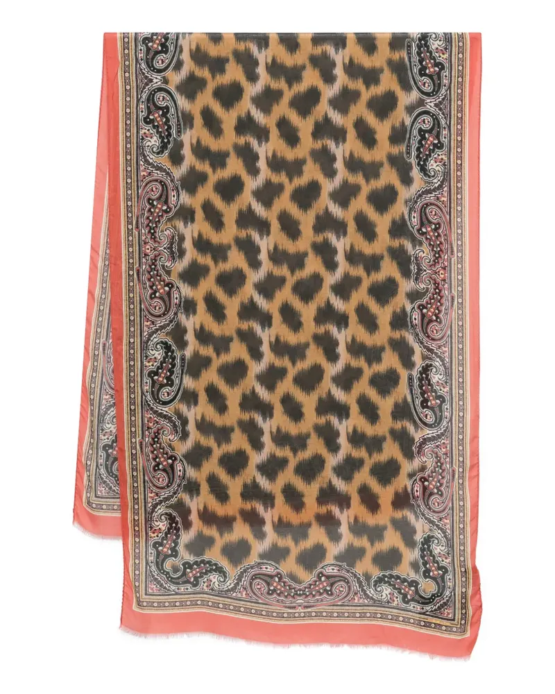 Etro animal-paisley-print scarf - Braun Braun